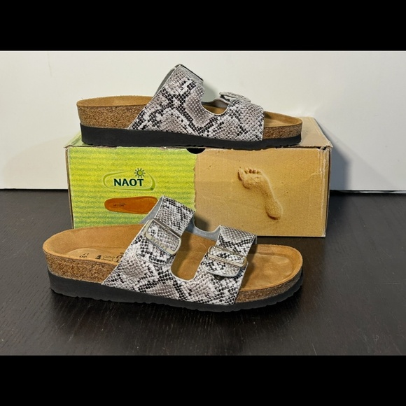 Naot Santa Barbara Cobra Snakeprint Sandals Grey/White Womans EU 38/US 7-7.5 - Picture 2 of 15